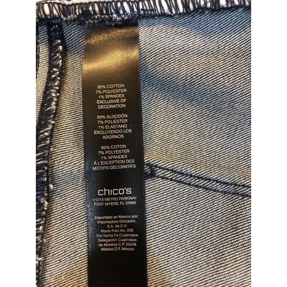 Black Label by Chico's Straight Leg Mid Rise Lace Rhinestone Ankle Jeans Size 00 - Picture 9 of 10
